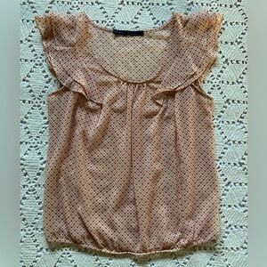 Zara heart print flutter sleeve blouse, sz M